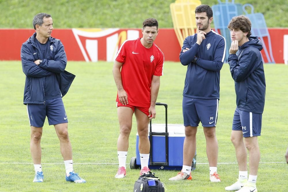 Entrenamiento del Sporting este viernes