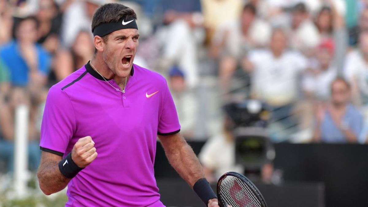 Juan Martín del Potro, a cuartos de final en Roma