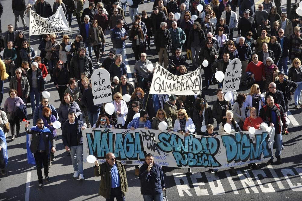 Marcha por una sanidad pública digna en Málaga