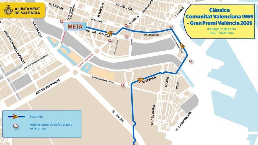 Importantes cortes de tráfico este domingo en València por la Clàssica Comunitat Valenciana