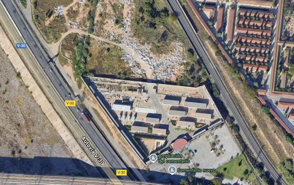 Vista aérea del sector 21. Arriba, la zona de ampliación