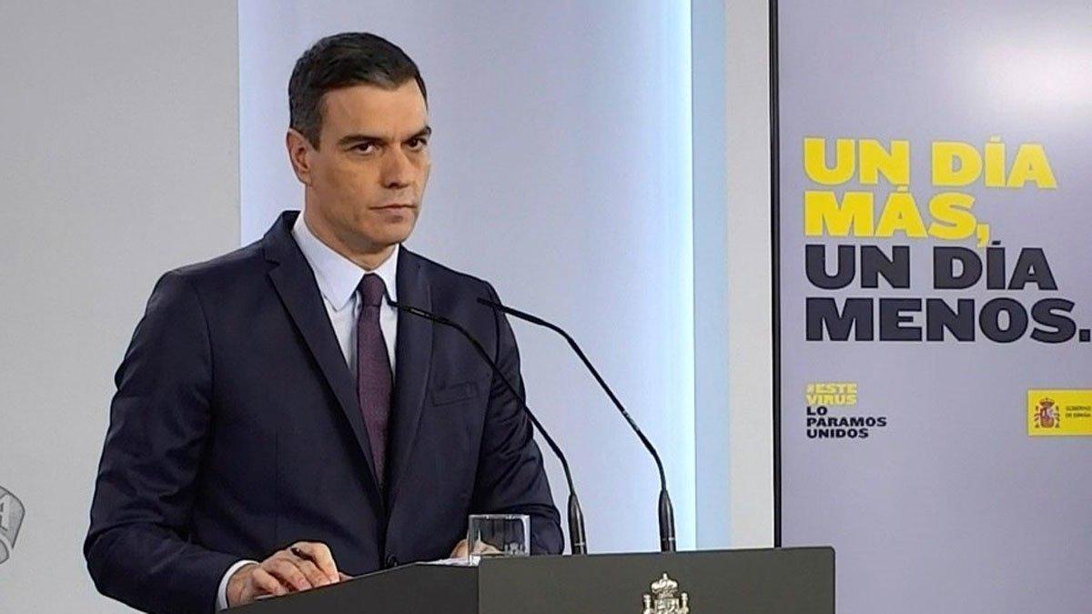 Pedro Sánchez, en su comparecencia del 2 de mayo