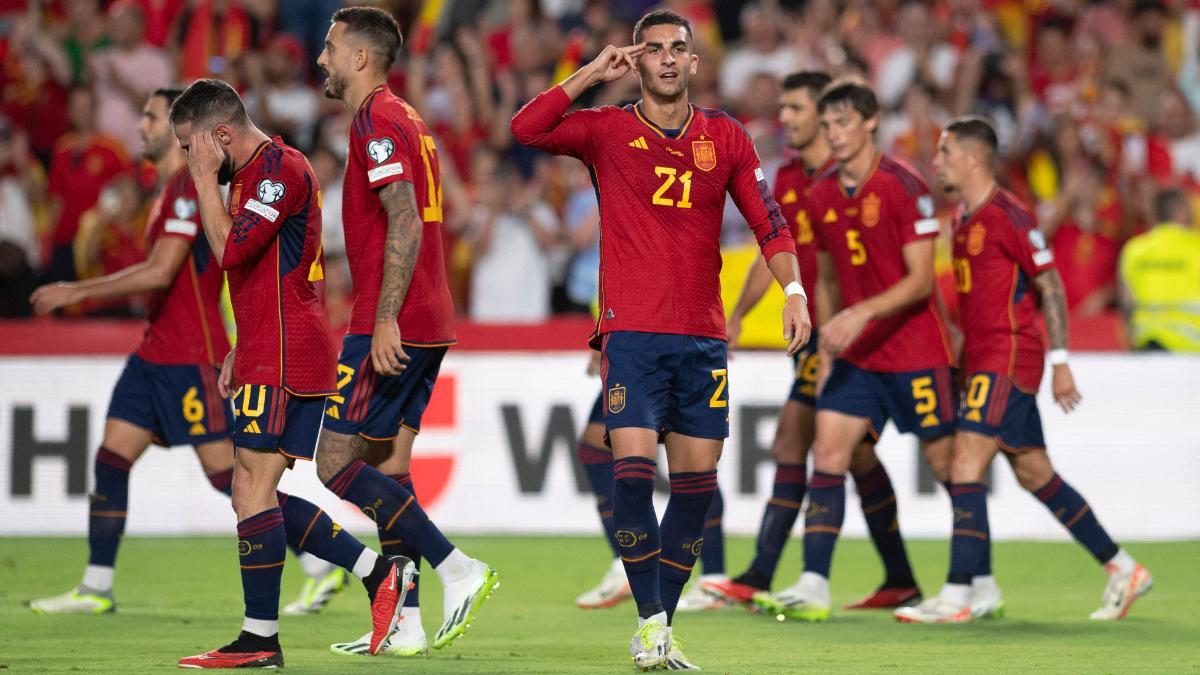 Ferran Torres celebra uno de sus goles durante el España-Chipre de la Eurocopa 2024