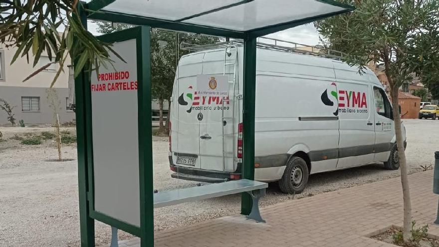 Parada de autobús en Lorca.