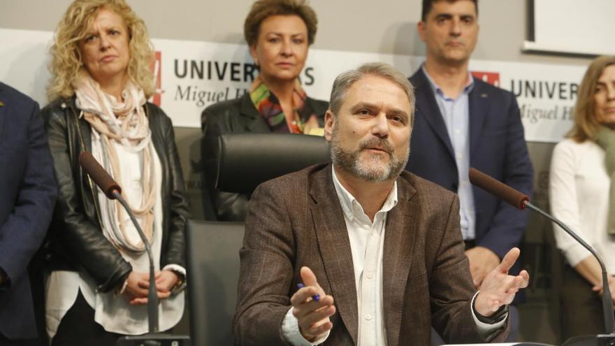 El nuevo rector de la UMH de Elche, Juan José Ruiz, en su comparecencia del jueves