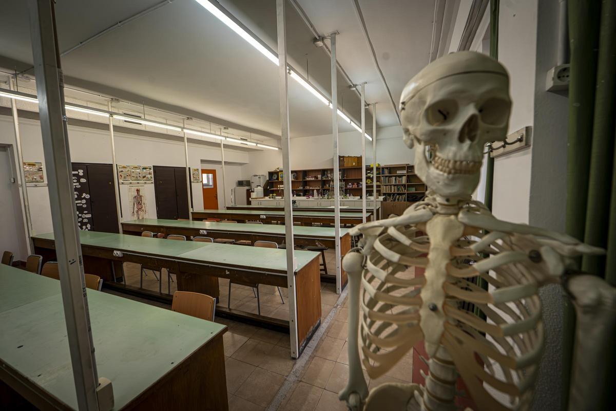 Aula de ciencias de un instituto de Barcelona.