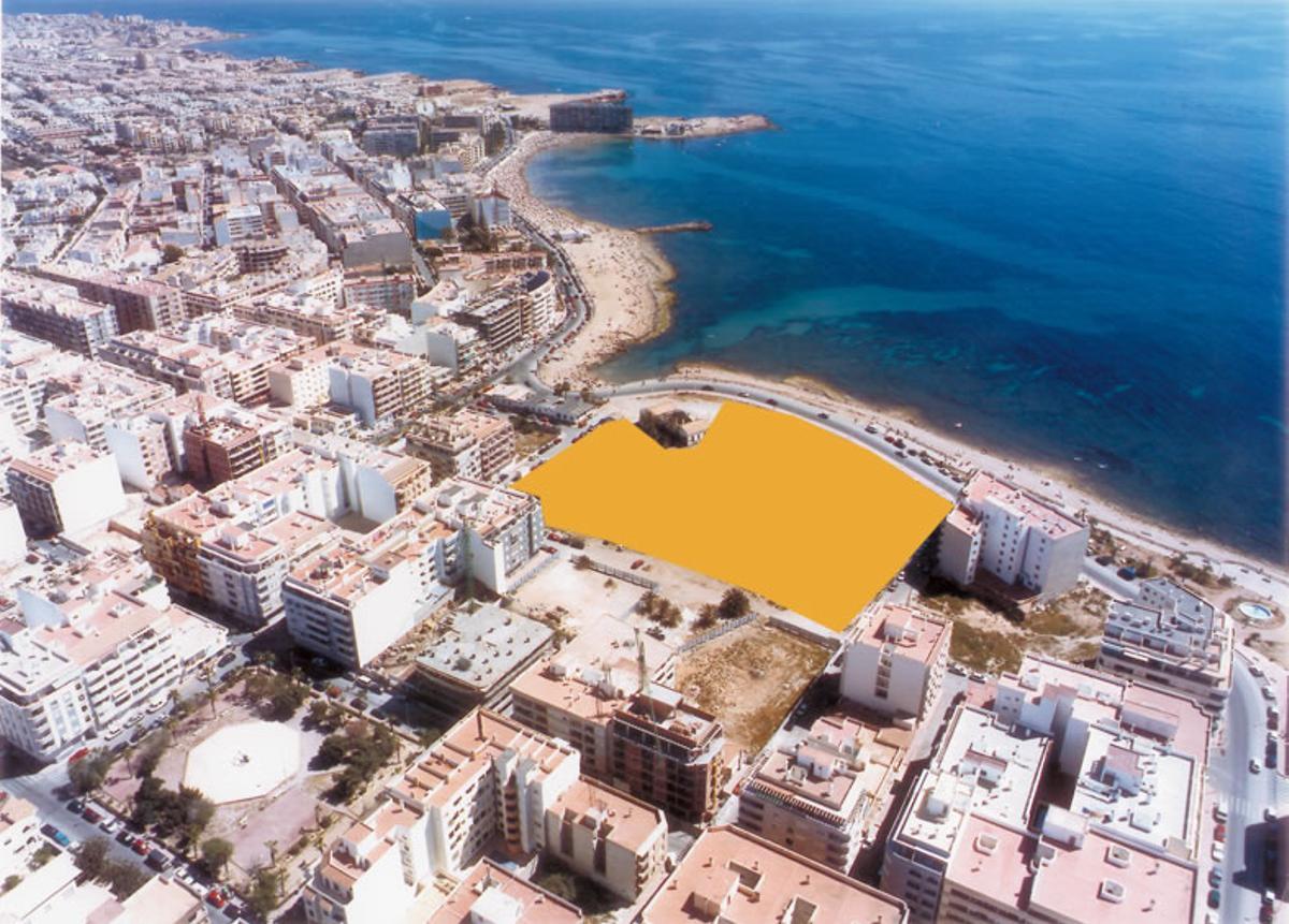 Ubicación de las cuatro torres en una imagen aérea