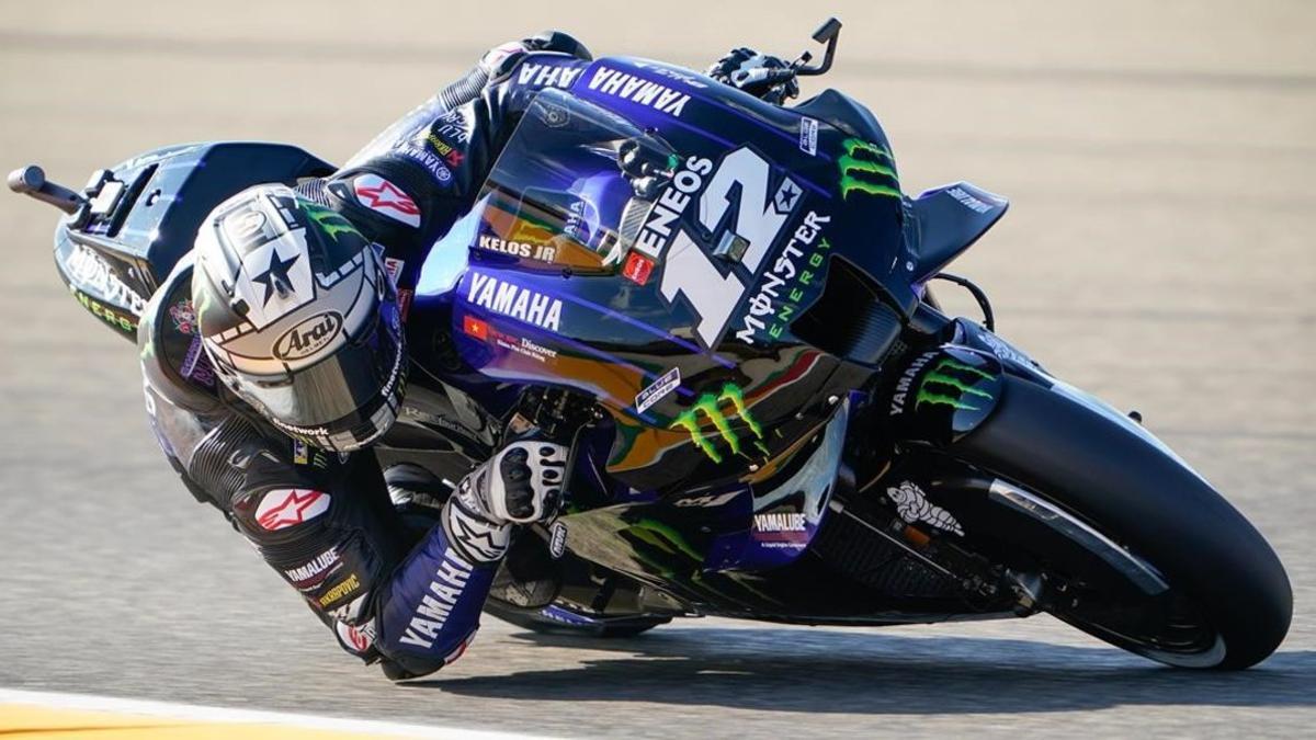 El catalán Maverick Viñales (Yamaha) ha vuelto a ser hoy el más rápido en el GP de Aragón.