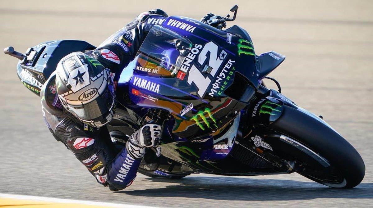 El catalán Maverick Viñales (Yamaha) ha vuelto a ser hoy el más rápido en el GP de Aragón.