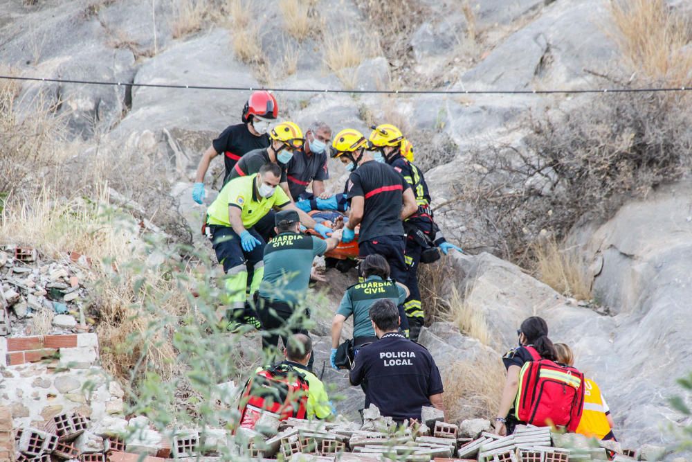 Caída de un hombre ladera abajo en Callosa de Segu