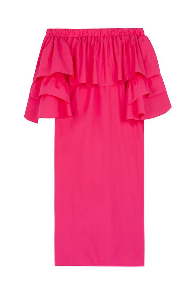 Fiebre flúor: Vestido con volantes, de Bershka, 22,99 €.