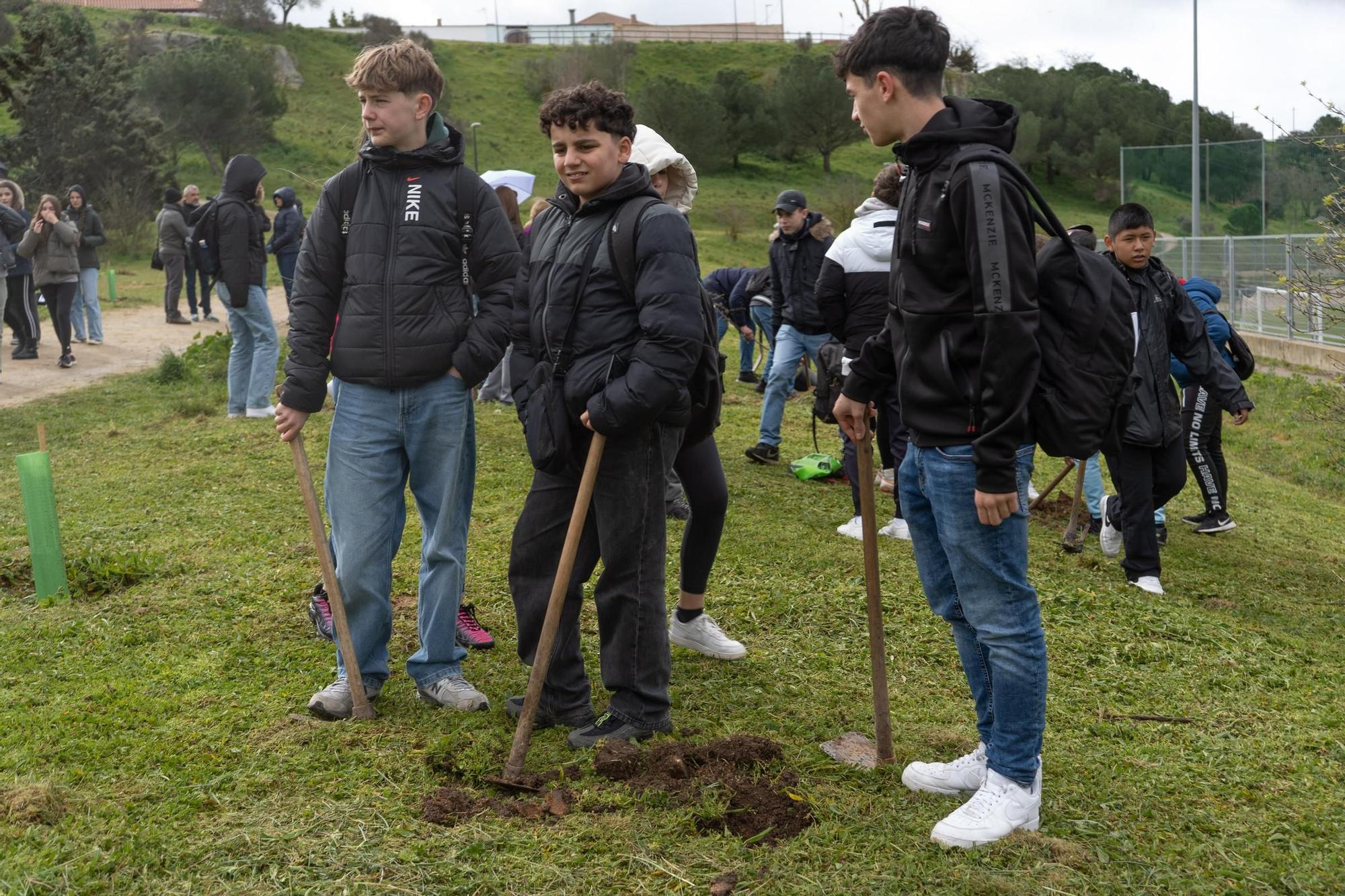 Plantación de árboles por alumnos del IES La Vaguada en Valorio