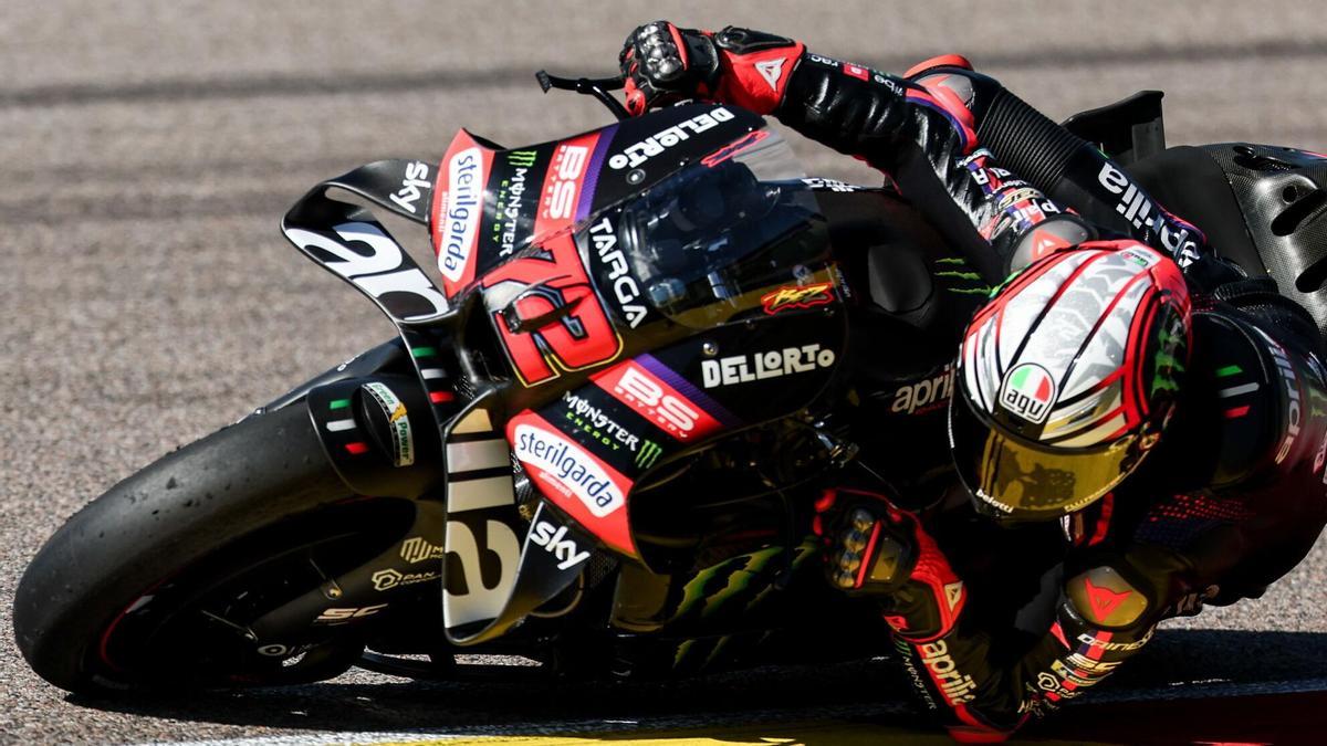 Bezzecchi rodando en Sachsenring (Alemania), antes de lesionarse