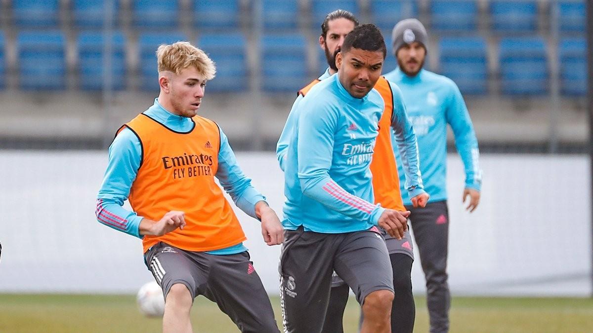 Los futbolistas blancos prepararon el enfrentamiento del sábado ante el Levante