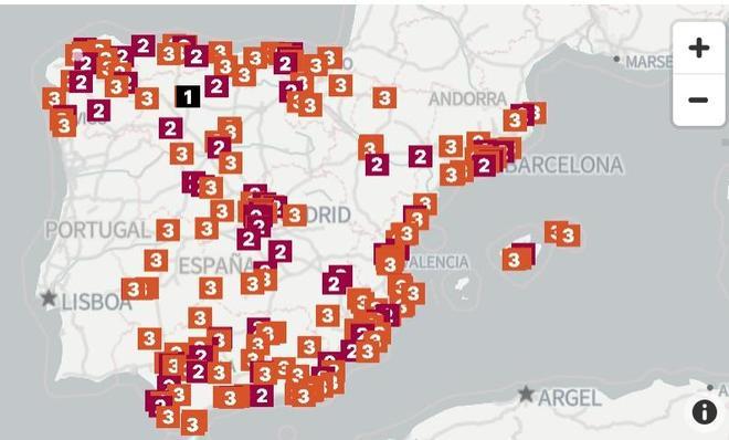 Mapa de los premios del sorteo de Lotería del Niño 2025