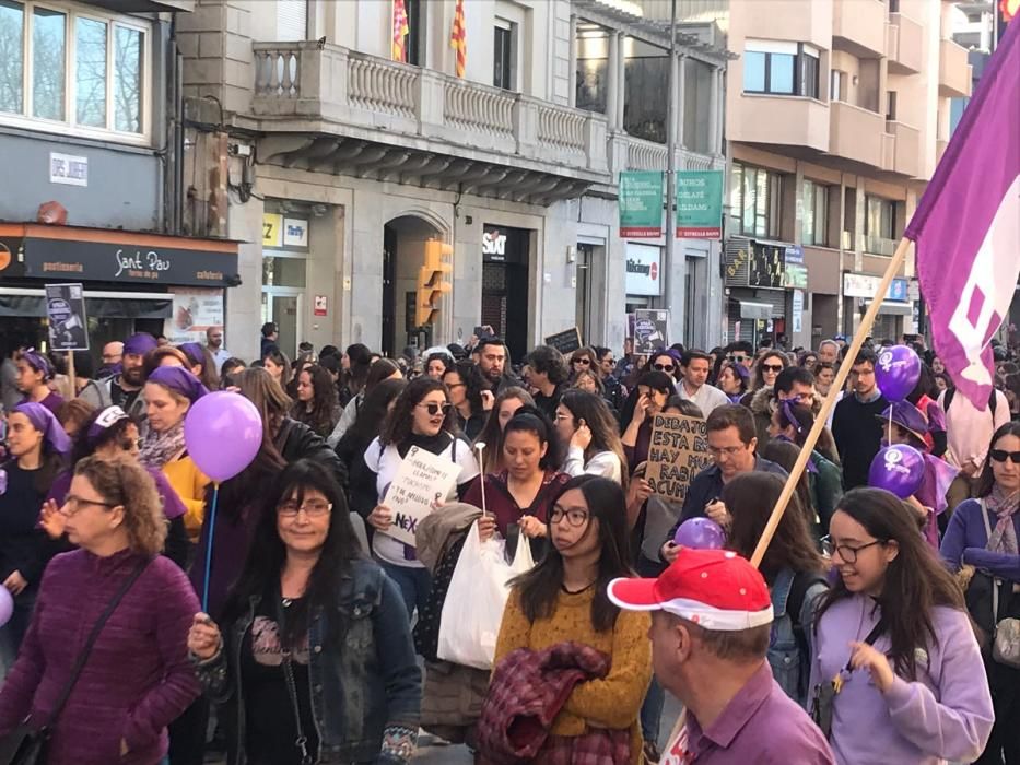 Manifestació sindical a Girona de la vaga del vuit de març