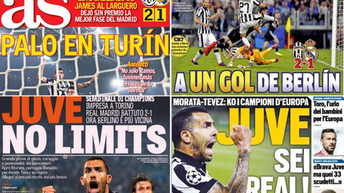 Las portadas de la prensa tras el Juventus-Madrid