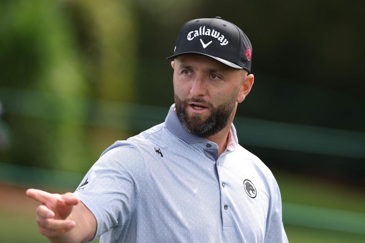 Jon Rahm, durante una jornada de entrenamiento en el Augusta National Club, esta semana.