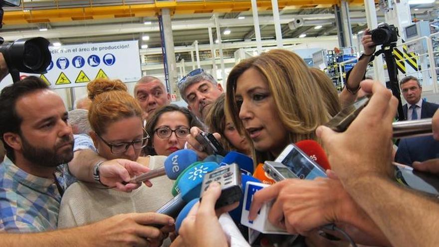 Susana Díaz ha hecho declaraciones en su visita a Puerto Real