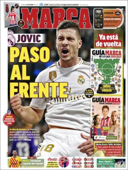 Portada MARCA domingo 13 septiembre 2020