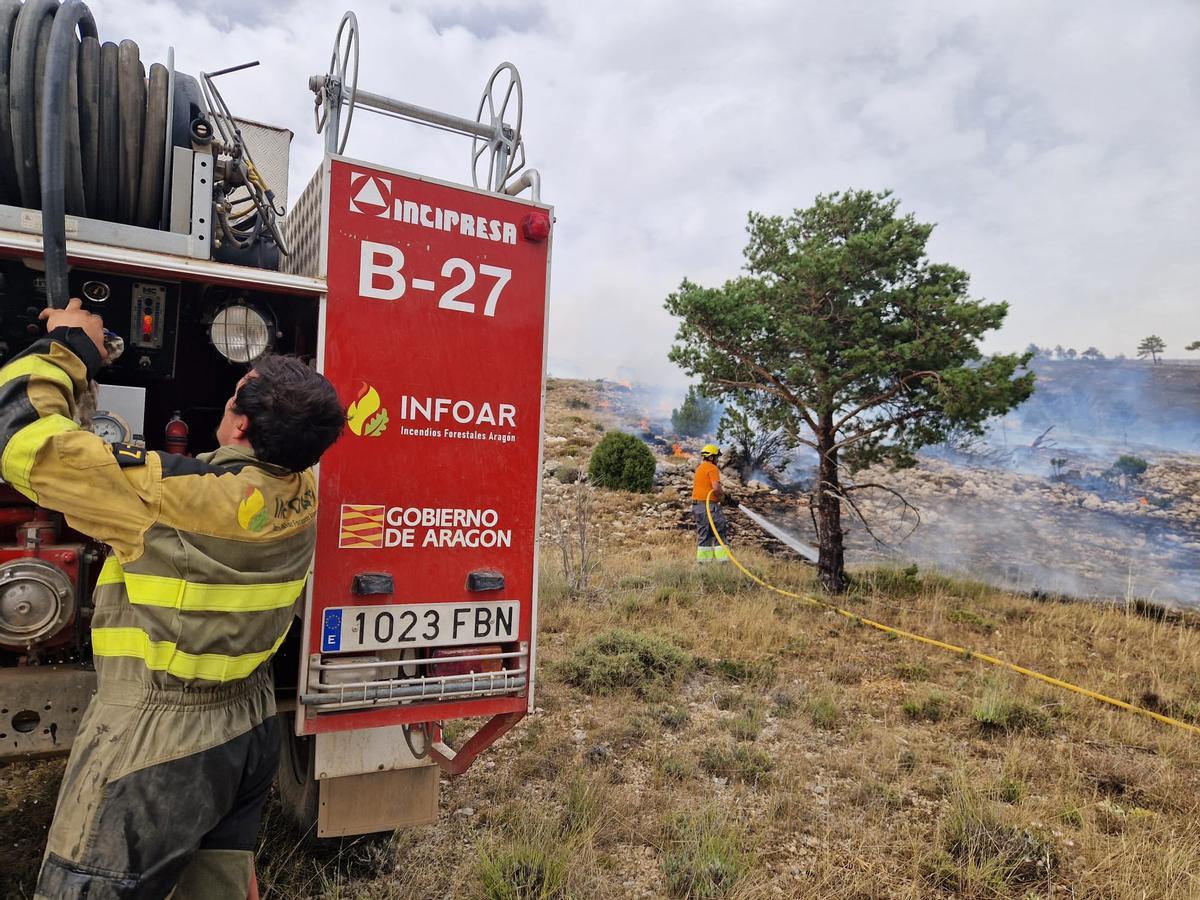 Evolución del incendio en Ejulve.