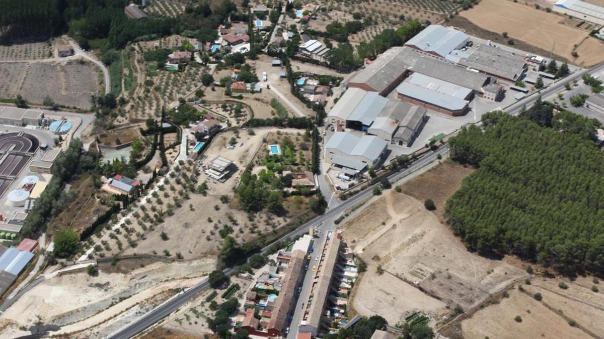 Vista aérea de la zona en la que estaba proyectado el polígono mancomunado en Muro.