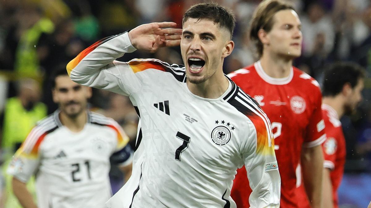 Alemania, en su victoria frente a Dinamarca (2-0) durante los octavos de final de la Euro 2024