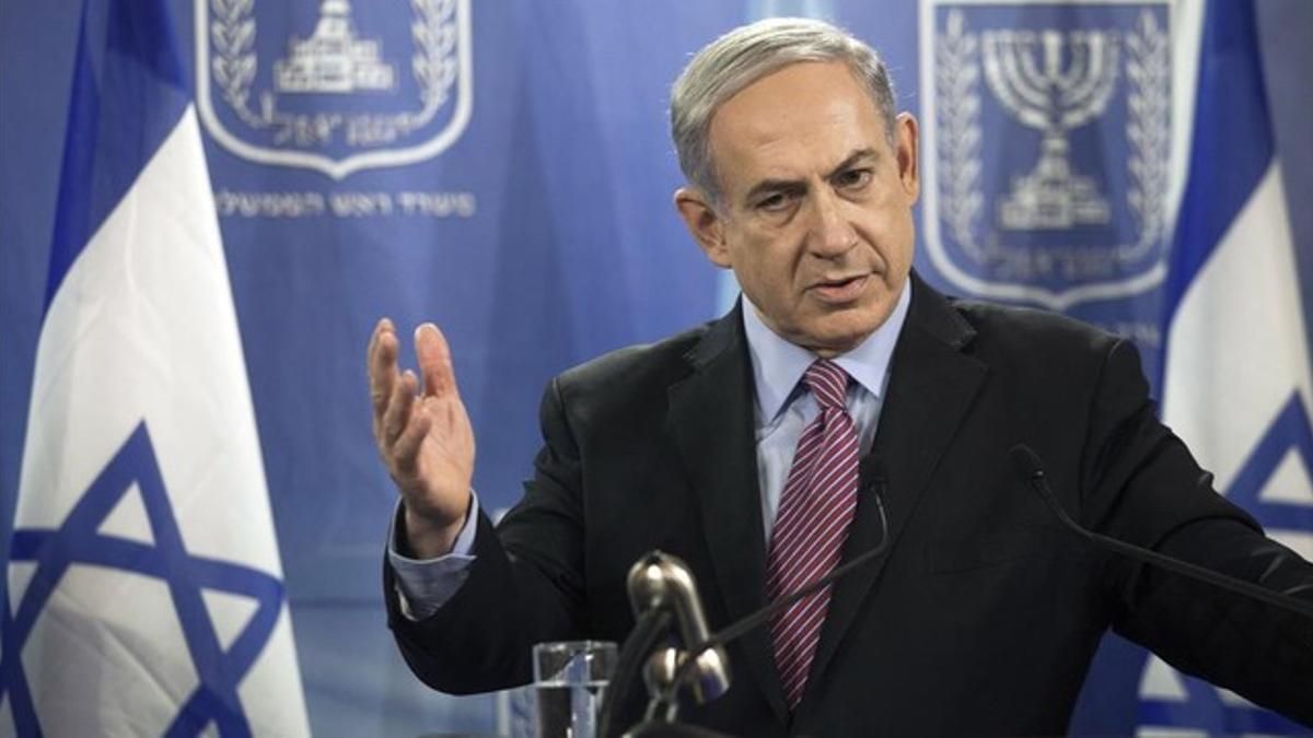 Netanyahu, en una conferencia de prensa en Tel-Aviv, el 22 de julio.