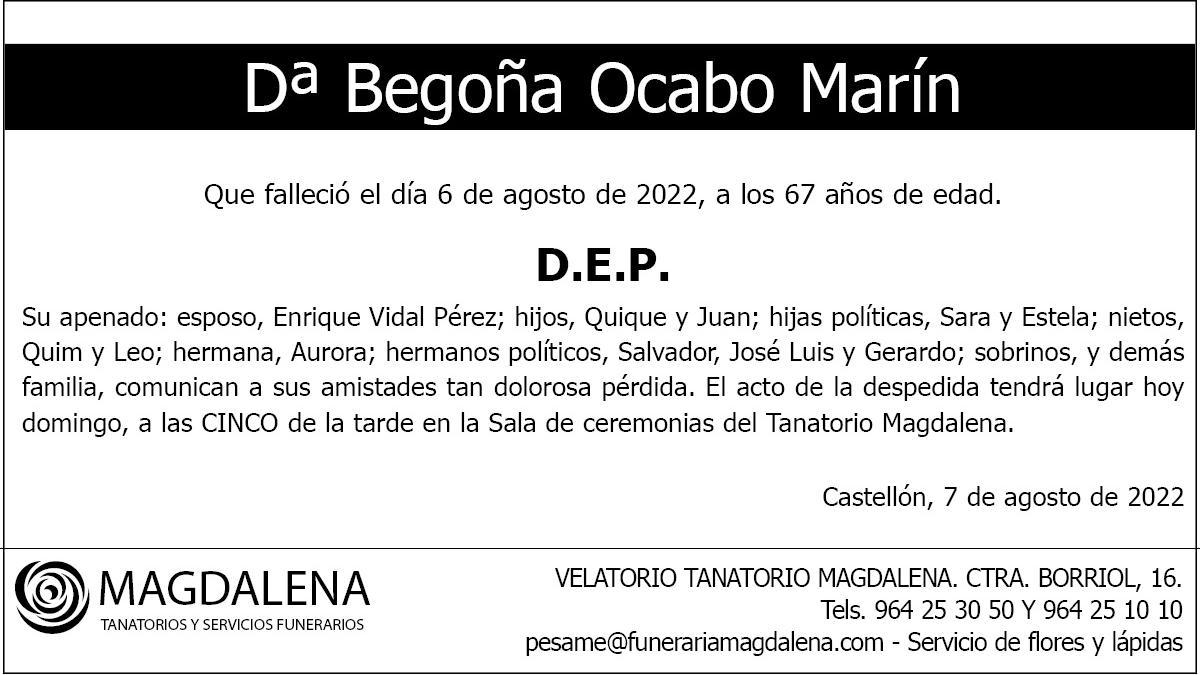 Dª Begoña Ocabo Marín