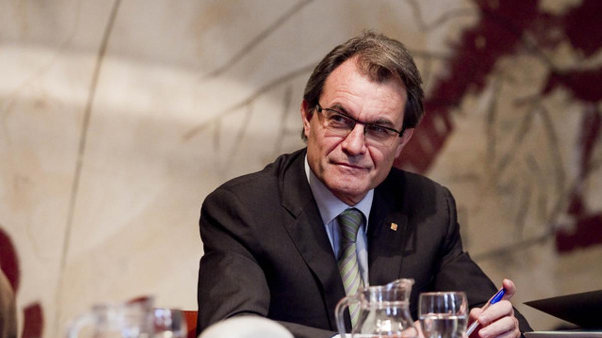 Artur Mas, el martes, durante la reunión del Govern.