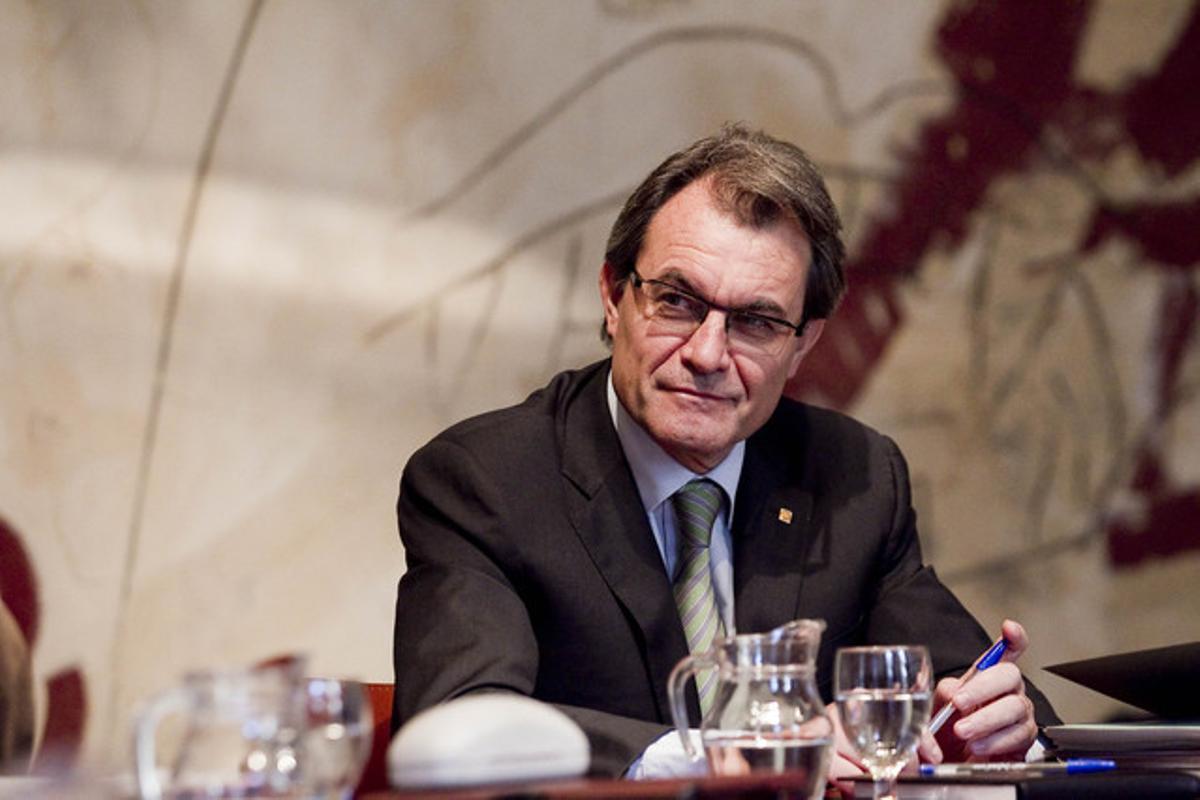 Artur Mas, dimarts, durant la reunió de l’Executiu català. Artur Mas, dimarts, durant la reunió de l’Executiu català.