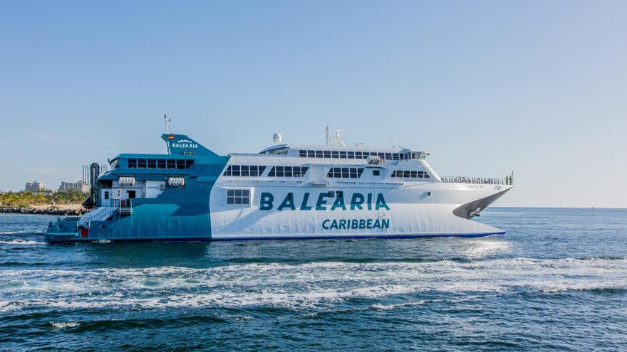 El buque Caribbean de Baleària que opera actualmente entre Estados Unidos y Bahamas.