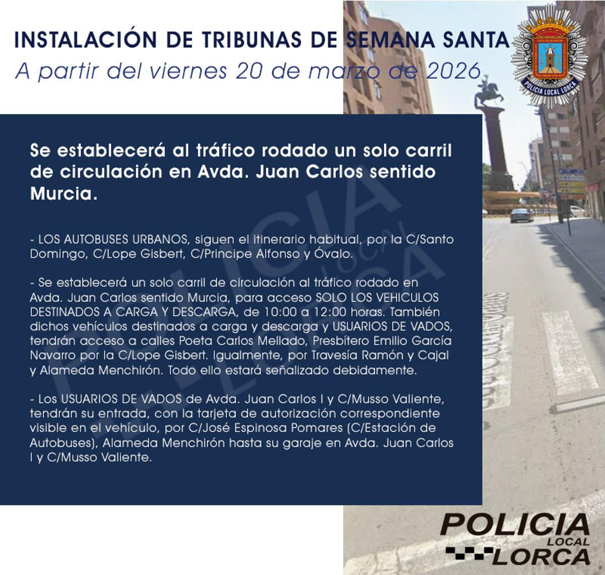 Indicaciones de Policía Local de Lorca.