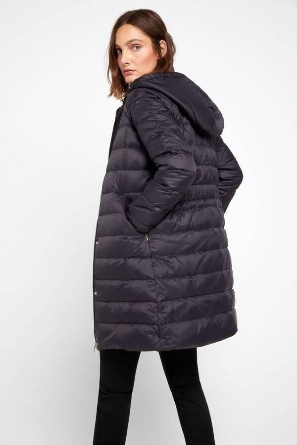 Anorak plumífero largo con relleno de pluma y plumón