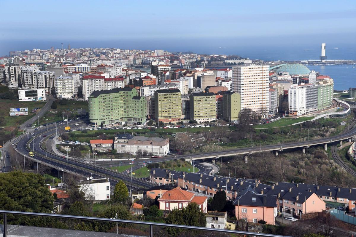 Vista panorámica de A Coruña desde el Chuac