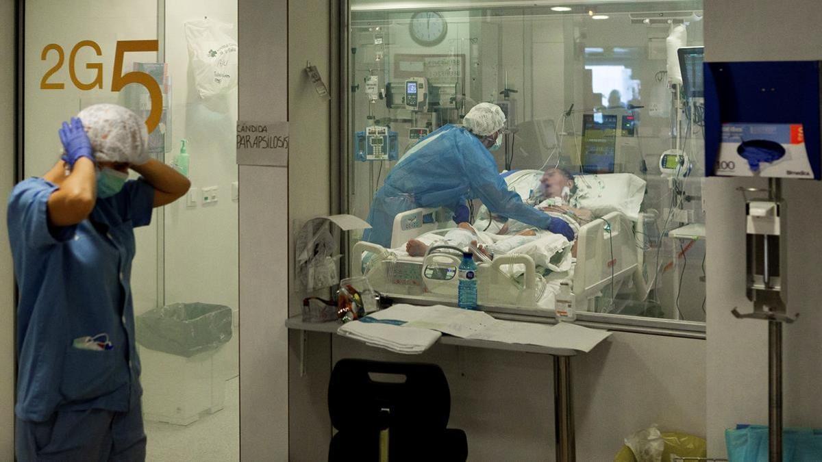 UCI para pacientes covid del Hospital Universitario de Bellvitge.