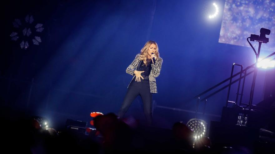 Celine Dion durante un concierto.