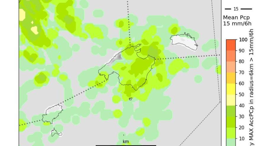 El tiempo en Ibiza y Formentera: chubascos fuertes y granizo