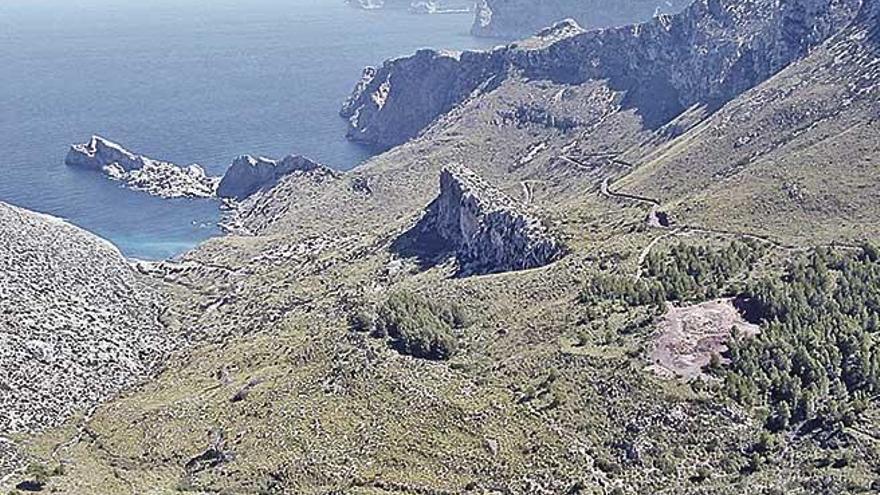 Vista de la zona costera de la finca de Ternelles, en el municipio de Pollença.