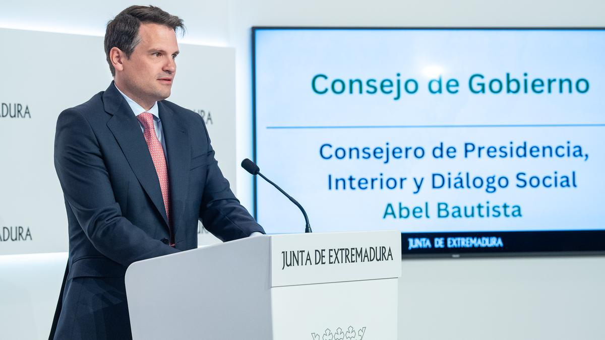 El consejero de Presidencia, Abel Bautista, este martes en Mérida.