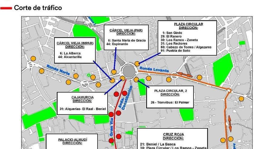 Estas son las carreteras cortadas por las procesiones este Domingo de Ramos