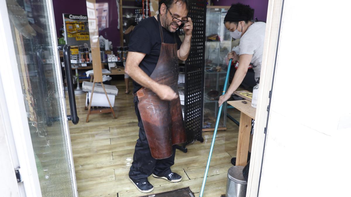 Inundaciones en Gijón por las fuertes lluvias