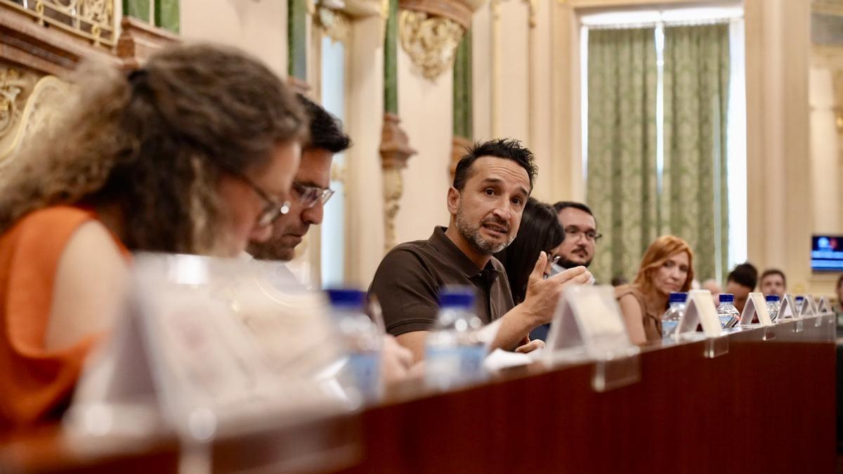 Pleno de la diputación de Badajoz de este viernes durante la intervención de Ricardo Cabezas.