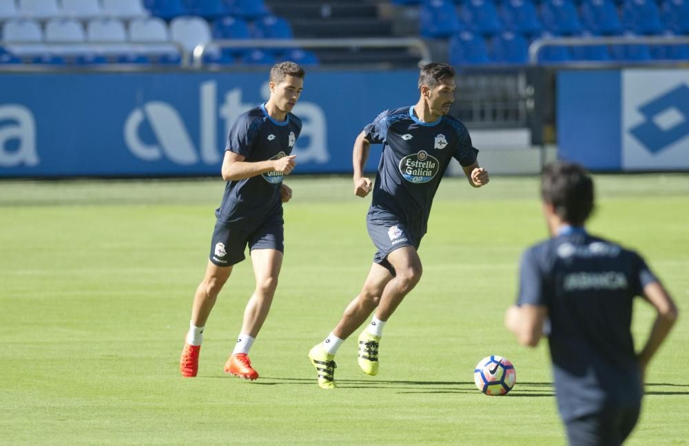 Gaizka Garitano dirige su primera sesión en Riazor