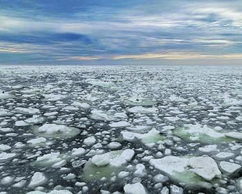 Els fronts de gel flotant, ‘sea ice’, que l’expedició va haver d’anar travessant a la badia Hudson