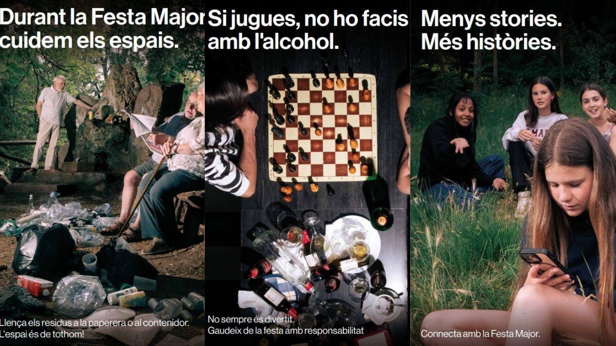 Tres dels cinc cartells que integren la campanya de civisme
