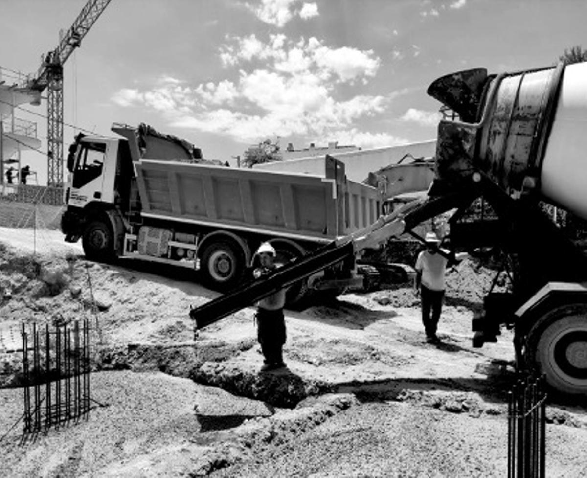Fotografía realizada por el arquitecto técnico Juan Planells de una obra en construcción de las Pitiusas.