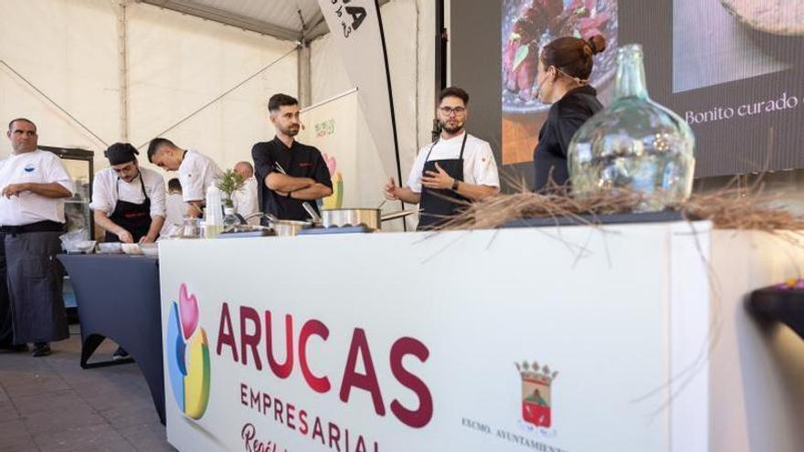 Adrián García, ayer, durante la exhibición gastronómica en Arucas.