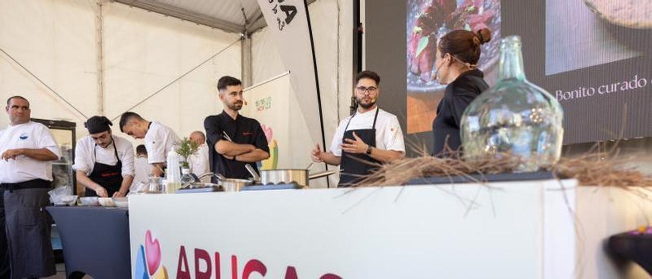 Adrián García, ayer, durante la exhibición gastronómica en Arucas.