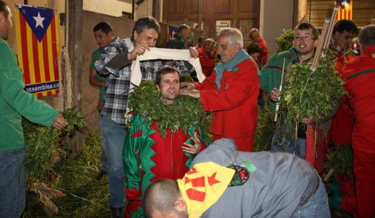 Xavier Novell, vestido de demonio en la Patum de Berga.